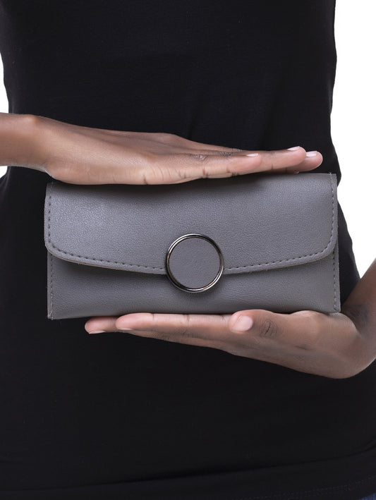 Leather Wallet - Grey - RokensCollection