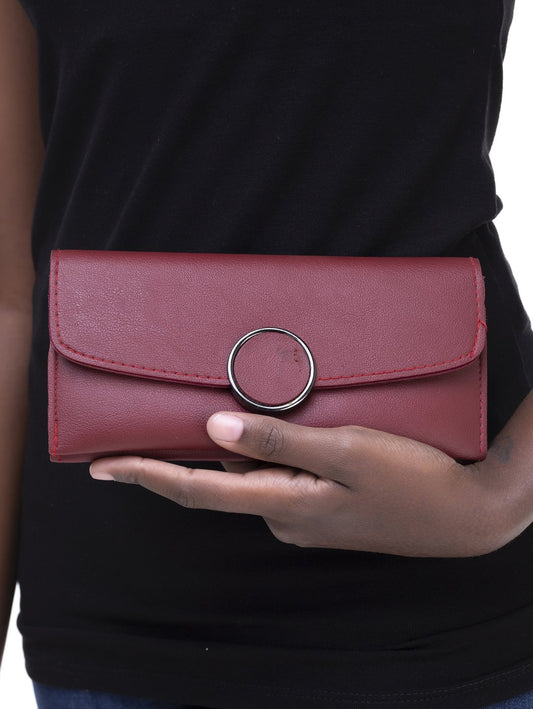Leather Wallet - Maroon - RokensCollection