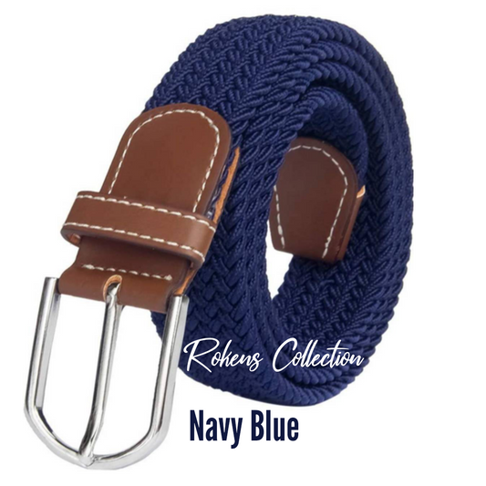 Rokens Canvas Woven Belts- Navy Blue - RokensCollection