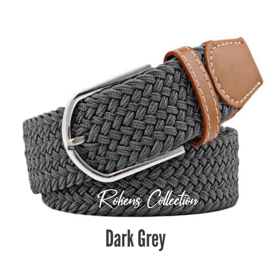 Rokens Canvas Woven Belts- Dark Grey - RokensCollection