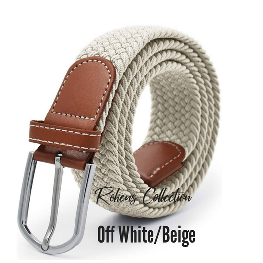 Rokens Canvas Woven Belts- Off white - RokensCollection