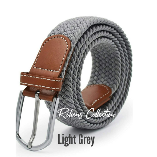 Rokens Canvas Woven Belts- Light Grey - RokensCollection