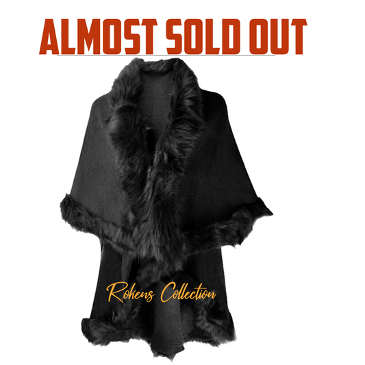 Double Layered Fur Poncho - RokensCollection